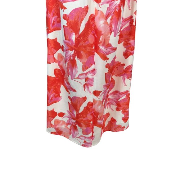 NWT WAYF Large Floral Print Maxi Dress Puff Sleeves & Tie Neckline - Picture 11 of 16